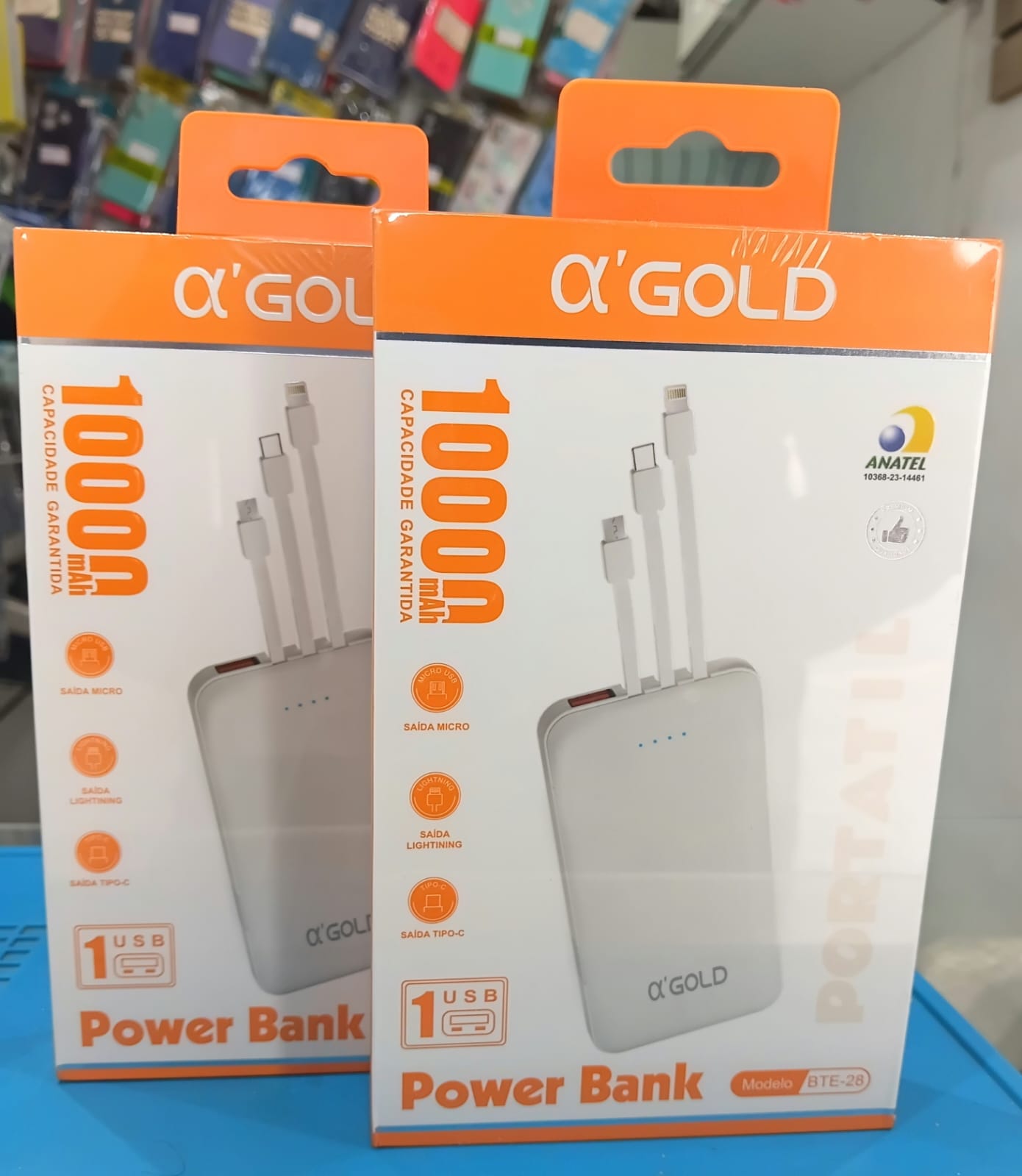 Carregador portátil 10000mah Gold