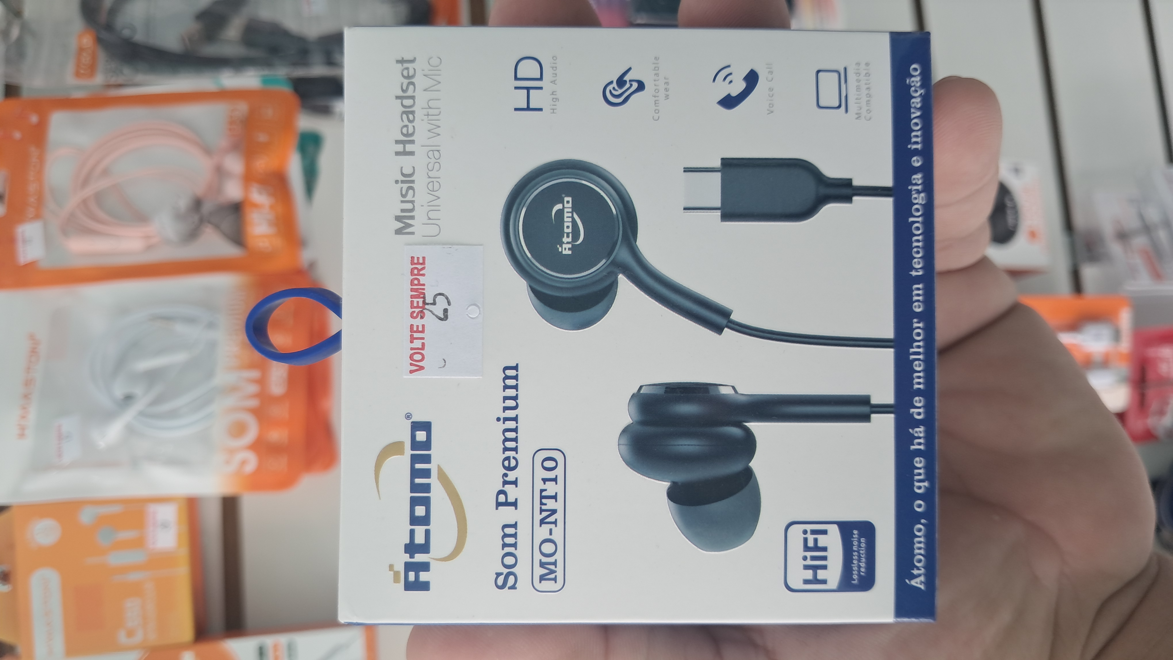 Fone ouvido Tipo-C com borracha